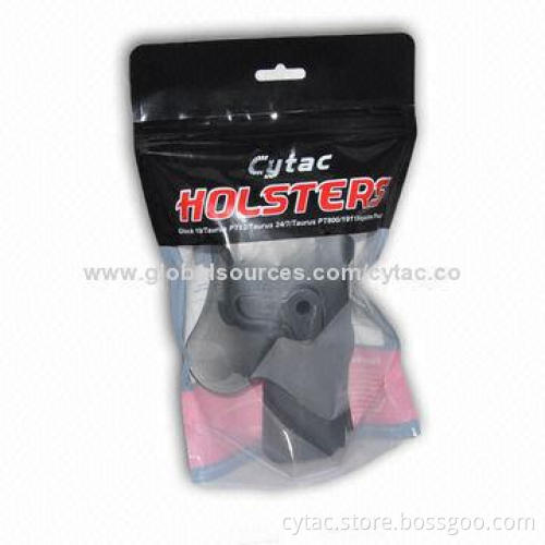 1911 pistol holster, polymer, designed with release button, soft silicone paddle